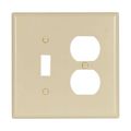 Product Image of Combination Wallplate, Ivory, Toggle, Duplex Receptacle Cutout, Thermoset, 2-Gang, Mid-Size, 2038V-BOX
