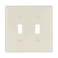 Product Image of Mid-Size Toggle Switch Wallplate, Light Almond, Toggle, Thermoset, 2, Mid-Size, 2039LA