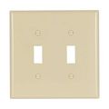 Product Image of Toggle Wallplate, Ivory, Toggle Cutout, Thermoset, Two- Gang, Mid-Size, 2039V