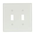 Product Image of Toggle Wallplate, White, Toggle Cutout, Thermoset, Two- Gang, Mid-Size, Ed Box, 2039W-BOX