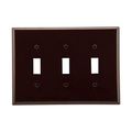 Product Image of Toggle Wallplate, Brown, Toggle Cutout, Thermoset, Three- Gang, Mid-Size, Ed Box, 2041B-BOX