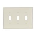 Product Image of Toggle Wallplate, Lt. Almond, Toggle Cutout, Thermoset, Three- Gang, Mid-Size, 2041LA