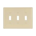 Product Image of Toggle Wallplate, Ivory, Toggle Cutout, Thermoset, Three- Gang, Mid-Size, Ed Box, 2041V-BOX