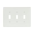 Product Image of Toggle Wallplate, White, Toggle Cutout, Thermoset, Three- Gang, Mid-Size, Ed Box, 2041W-BOX