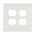 Product Image of Duplex Receptacle Wallplate, White, Duplex Receptacle Cutout, Thermoset, 2- Gang, 2050W-BOX