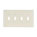 Product Image of Toggle Wallplate, Lt. Almond, Toggle Cutout, Thermoset, Four- Gang, Mid-Size, 2054LA