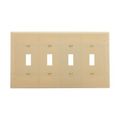 Product Image of Toggle Wallplate, Ivory, Toggle Cutout, Thermoset, Four- Gang, Mid-Size, Ed Box, 2054V-BOX
