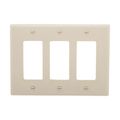 Product Image of Decorator / Gfci Wallplate, Lt. Almond, Decorator Cutout, Thermoset, 3- Gang, Mid-Size, Ed Box, 2063LA-BOX