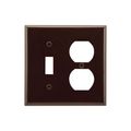 Product Image of Combination Wallplate, Brown, Toggle, Duplex Receptacle Cutout, Thermoset, 2-Gang, Standard, 2138B-BOX