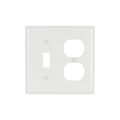 Product Image of Combination Wallplate, White, Toggle, Duplex Receptacle Cutout, Thermoset, 2-Gang, Standard, 2138W-BOX