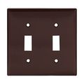 Product Image of Toggle Wallplate, Brown, Toggle Cutout, Thermoset, Two- Gang, Standard, Ed Box, 2139B-BOX