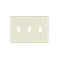 Product Image of Toggle Wallplate, Almond, Toggle Cutout, Thermoset, Three- Gang, Standard, Ed Box, 2141A-BOX