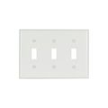 Product Image of Toggle Wallplate, White, Toggle Cutout, Thermoset, Three- Gang, Standard, Ed Box, 2141W-BOX