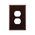 Product Image of Duplex Receptacle Wallplate, Brown, Duplex Receptacle Cutout, Thermoset, Single-Gang, Oversize, 2142B-BOX