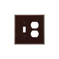 Product Image of Combination Wallplate, Brown, Toggle, Duplex Receptacle Cutout, Thermoset, 2-Gang, Oversize, 2148B-BOX