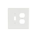 Product Image of Combination Wallplate, White, Toggle, Duplex Receptacle Cutout, Thermoset, 2-Gang, Oversize, 2148W-BOX