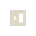 Product Image of Combination Wallplate, Almond, Toggle, Decorator Cutout, Thermoset, 2- Gang, Standard, Ed Box, 2153A-BOX