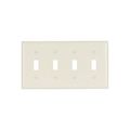Product Image of Toggle Wallplate, Lt. Almond, Toggle Cutout, Thermoset, Four- Gang, Standard, Ed Box, 2154LA-BOX