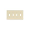 Product Image of Toggle Wallplate, Ivory, Toggle Cutout, Thermoset, Four- Gang, Standard, Ed Box, 2154V-BOX