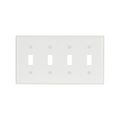 Product Image of Toggle Wallplate, White, Toggle Cutout, Thermoset, Four- Gang, Standard, Ed Box, 2154W-BOX