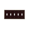 Product Image of Toggle Wallplate, Brown, Toggle Cutout, Thermoset, Five- Gang, Standard, Ed Box, 2155B-BOX