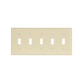 Product Image of Toggle Wallplate, Ivory, Toggle Cutout, Thermoset, Five- Gang, Standard, Ed Box, 2155V-BOX