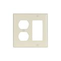 Product Image of Combination Wallplate, Almond, Duplex Receptacle, Decorator Cutout, Thermoset, 2-Gang, 2157A-BOX