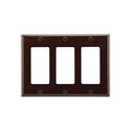 Product Image of Decorator / Gfci Wallplate, Brown, Decorator Cutout, Thermoset, 3- Gang, Standard, Ed Box, 2163B-BOX