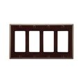 Product Image of Decorator / Gfci Wallplate, Brown, Decorator Cutout, Thermoset, 4- Gang, Standard, Ed Box, 2164B-BOX