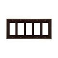 Product Image of Decorator / Gfci Wallplate, Brown, Decorator Cutout, Thermoset, Five- Gang, Standard, Ed Box, 2165B-BOX