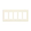 Product Image of Decorator / Gfci Wallplate, Lt. Almond, Decorator Cutout, Thermoset, Five- Gang, Standard, 2165LA-BOX