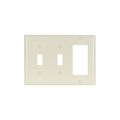 Product Image of Combination Wallplate, Almond, Toggle, Toggle, Decorator Cutout, Thermoset, 3- Gang, Standard, 2173A