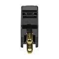 Product Image of Straight Blade Plug, #18-10 Awg 15A 125V, Black, 1-15P, 2-Pole, 2-Wire, 18-2 Through 16-2, Bulk, 2600BK-BU