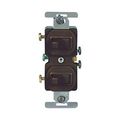 Product Image of Commercial Combo Switch, Stand, #14-#12 Awg 15A, 120/277V, Brown, (2) 1-Pole, Duplex, 271B-BOX