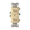 Product Image of Commercial Combo Switch, Stand, #14-#12 Awg 15A, 120/277V, Ivy, (2) 1-Pole, Duplex, 271V-BOX