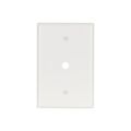 Product Image of Telephone And Coaxial Wallplate, White, 0.37" Hole Cutout, Thermoset, Single-Gang, Oversize, 2728W-BOX