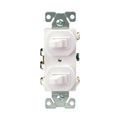 Product Image of Commercial Combo Switch, Stand, #14-#12 Awg 15A, 120/277V, Wht, (1) 1-Pole, (1) 3-Way, Duplex, 275W-BOX
