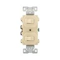 Product Image of Commercial Combo Switch, Stand, #14-#12Awg 15A, 120/277V, Ivy, (2) 3-Way, Duplex, 276V-BOX