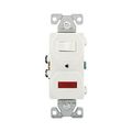 Product Image of Commercial Combo Switch, Neon Pilot Light, #14-#12 Awg 15A, 120V Switch, 125V (Pil Lgt), White, 277W-BOX