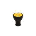 Product Image of Straight Blade Plug, #14-10 Awg 15A, 125V, Black Rubber, 1-15P, 2-Pole, 2-Wire, Screw, 3123BK-BOX