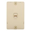 Product Image of Wallplate w/ Connector, Residential Telephone, Surface, Box, Ivory, Data/Voice Modular Jack, 3521-4V