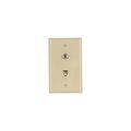 Product Image of Telephone Jack & Coaxial Adapter Wallplate, Ivory, Surface & Coax Adapter, Type F, Rj11, Rj14, 3535-4V