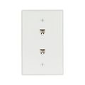 Product Image of Wallplate w/ Connector, (2) 4-Conductor Jacks, Residential Telephone, Data/Voice Modular Jack, 3547-4W