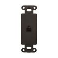 Product Image of 4-Conductor Telephone Jack Decorator Insert, Black, Surface, Type 625, Splitter, 3560-4BK-SPL