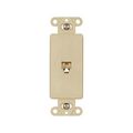 Product Image of Decorator Insert w/ Connector, 4-Conductor Data/Voice Modular Jack, Ivory, Type 625, 3560-4V