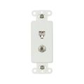 Product Image of Telephone Jack & Coaxial Adapter Decorator Insert, White, Type F, Rj11, Rj14, Combo, 3562W
