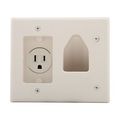 Product Image of Telephone & Coaxial Wallplate, Receptacle, White, Multimedia w/ Receptacle Cutout, 1-Gang, 35MRW-SP-L