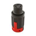 Product Image of Locking Connector, #10-6Awg 50A, 600 Vac, 250Vdc, Black, Red, Pro Grip, 2-Pole 3-Wire, 3762EX