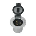 Product Image of Locking Flanged Inlet With Lid, #10-6Awg, 50A, Industrial, 600 Vac, 250Vdc, Back Wiring, Steel, 3767