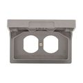 Product Image of Non-Metallic Duplex Receptacle Cover, Self-Closing, Surface Mount, Gray, Wet, 1-Gang, 3962-BU
